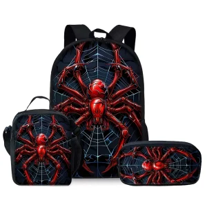 Red Spider Three Piece Backpack Set For Boy And Girls Best Gifts 2D Flat Cartoon School Backpack For Children - AliExpress 1524