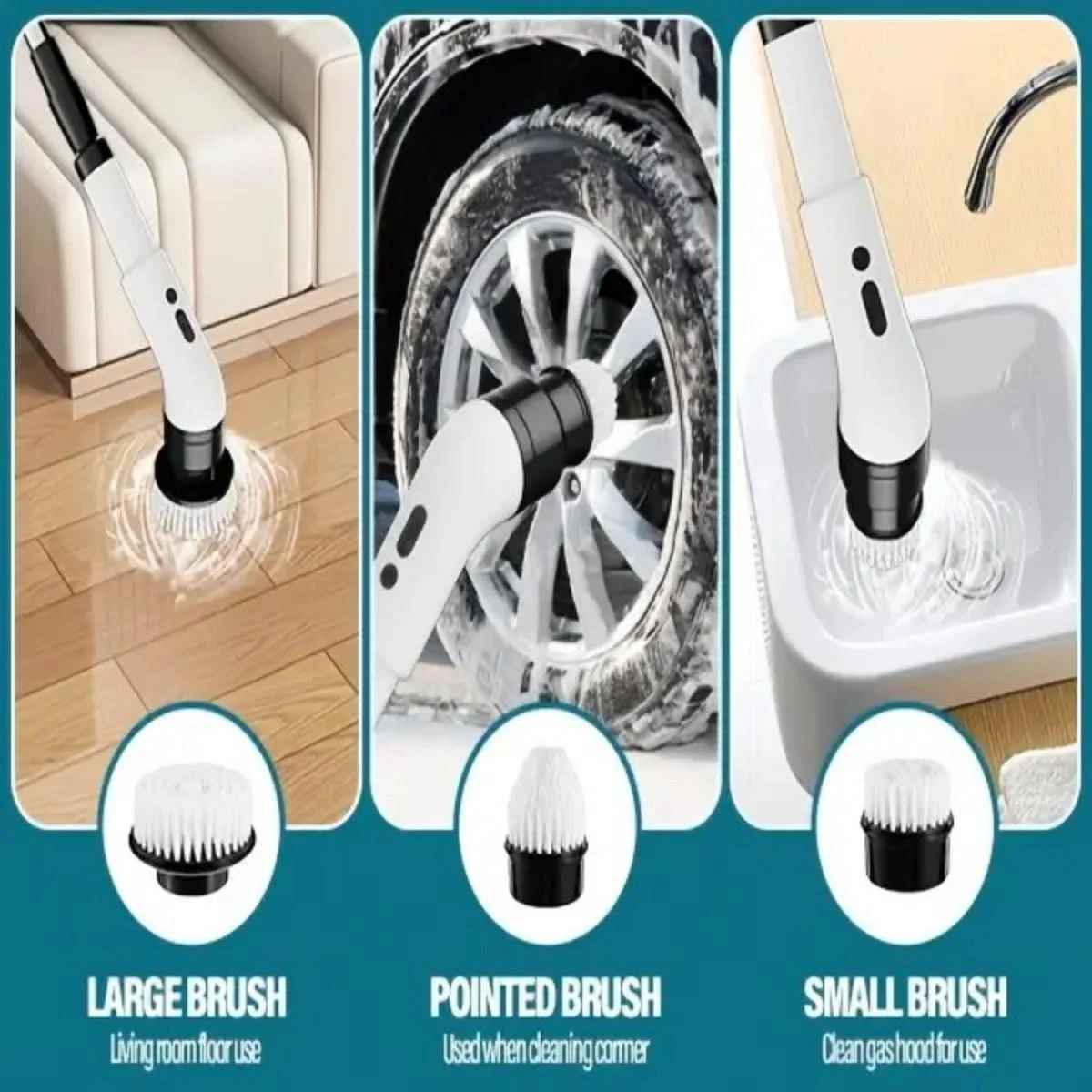 Electric Spin Scrubber IPX7 Waterproof Adjustable Speed with 9 Brush Heads Home Cleaning Helper - Image 5