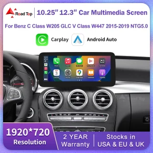 Wireless Carplay Linux Screen for Mercedes Benz W205 GLC A C V Class W447 CLA GLA 2015-2019 GPS With Android Auto Car Multimedia - AliExpress 34