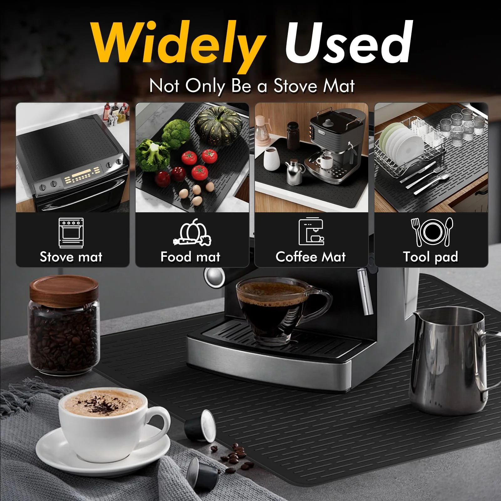 Durable Non Slip Black Bar Mat Heat Resistant Coffee Bar Mats Versatile Home Kitchen Accessories for Cocktail Service - AliExpress 15 - Image 4