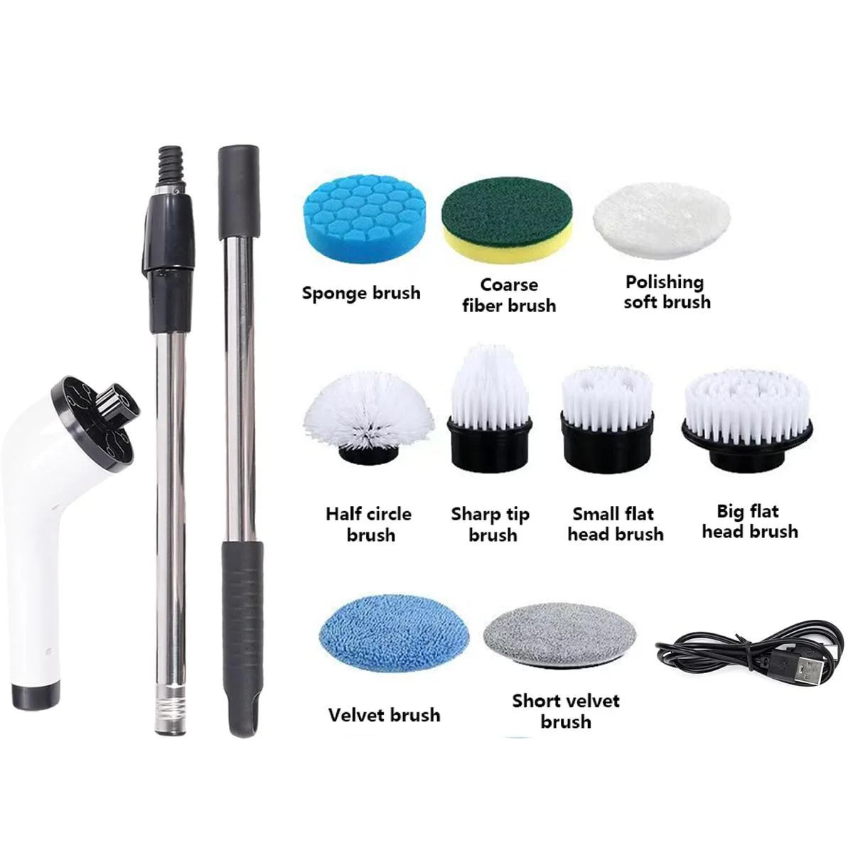 Electric Spin Scrubber IPX7 Waterproof Adjustable Speed with 9 Brush Heads Home Cleaning Helper - Image 6