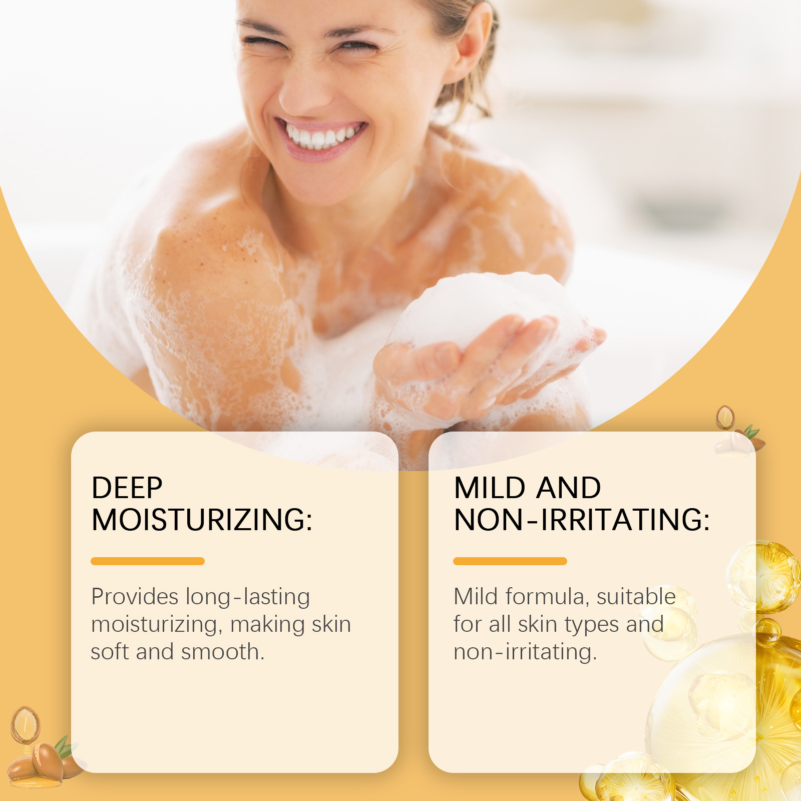 OceAura Orange Peel Moisturizing Shower Soap Gently Cleanses Body Skin And Improves Skin Hydration - Image 3